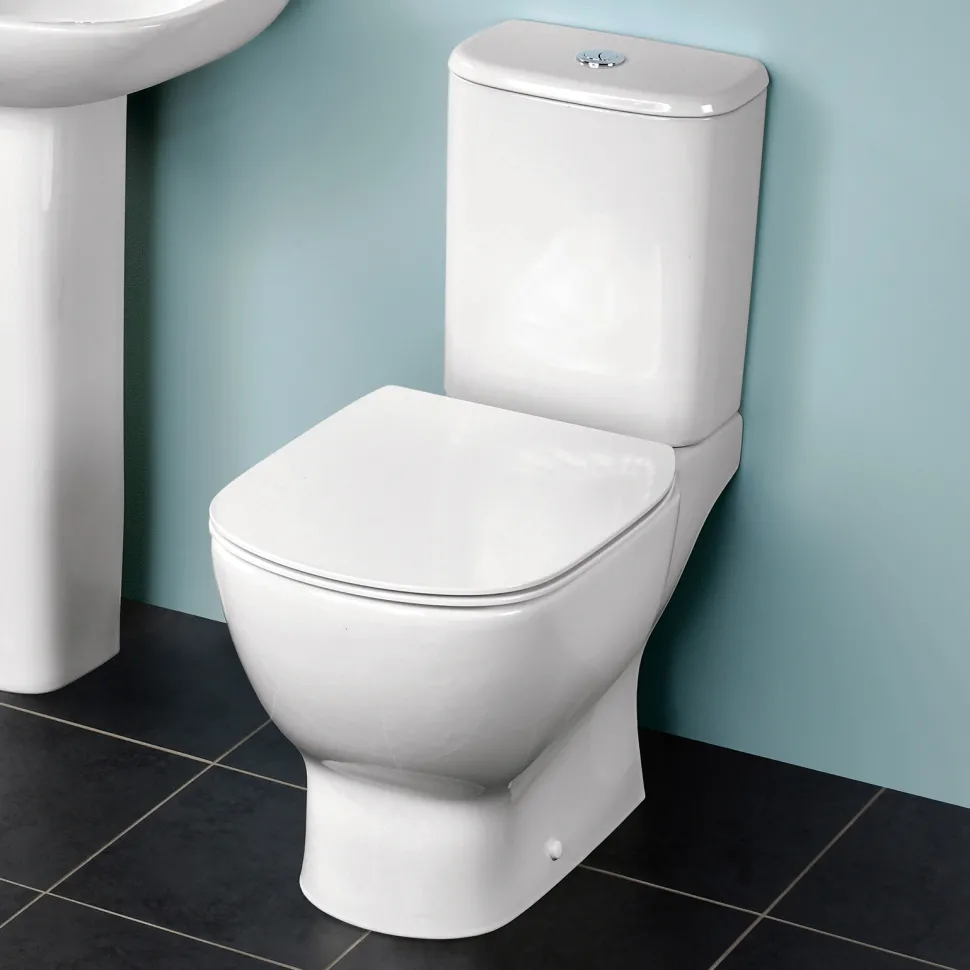 Ideal Standard Tesi Close Coupled Toilet with Aquablade® Flush Technology & Soft Close Seat