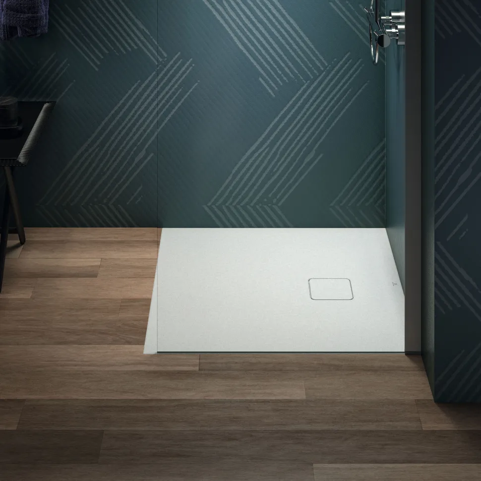 Ideal Standard Ultra Flat Evo Square Anti-Slip Acrylic Shower Tray with Offset Waste - 4 Sizes