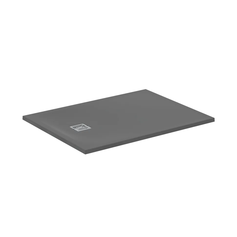 Ideal Standard Ultra Flat S+ Concrete Grey Rectangular Anti-Slip Stone Resin Shower Tray - 7 Sizes