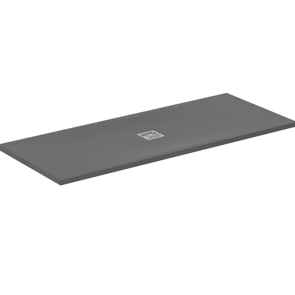 Ideal Standard Ultra Flat S+ Concrete Grey Rectangular Anti-Slip Stone Resin Shower Tray - 7 Sizes