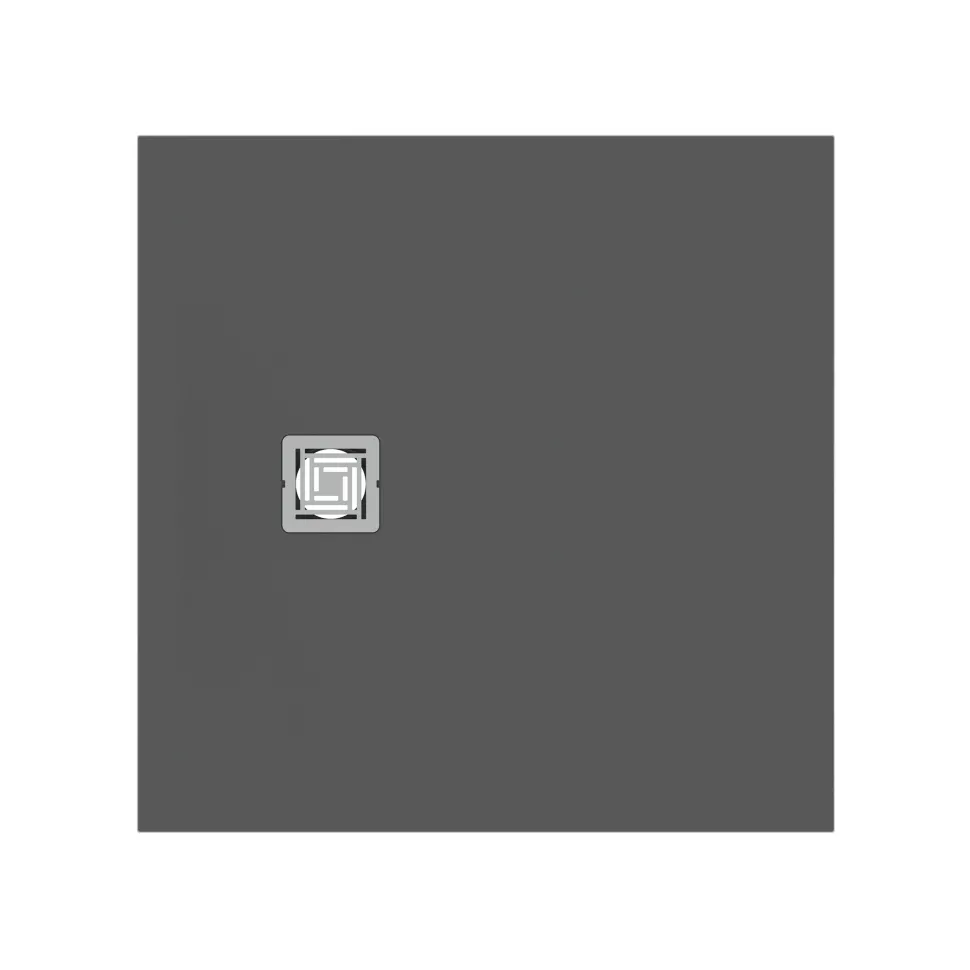 Ideal Standard Ultra Flat S+ Concrete Grey Square Anti-Slip Stone Resin Shower Tray - 2 Sizes
