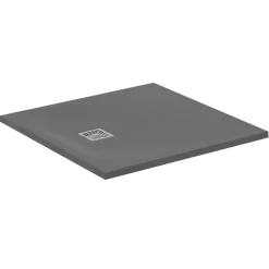 Ideal Standard Ultra Flat S+ Concrete Grey Square Anti-Slip Stone Resin Shower Tray - 2 Sizes