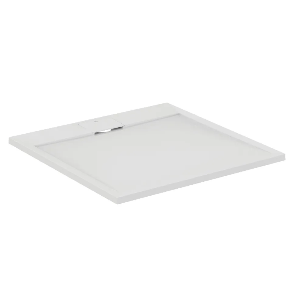 Ideal Standard Ultra Flat S i.life Pure White Square Anti-Slip Stone Resin Shower Tray - 2 Sizes