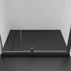 Ideal Standard Ultra Flat S i.life Jet Black Rectangular Anti-Slip Stone Resin Shower Tray - 5 Sizes