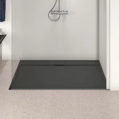 Ideal Standard Ultra Flat S i.life Jet Black Rectangular Anti-Slip Stone Resin Shower Tray - 5 Sizes