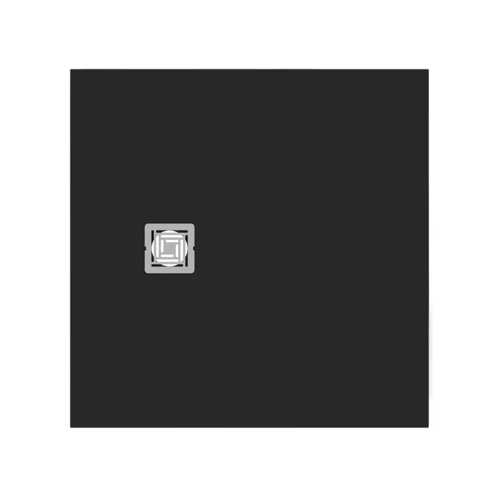 Ideal Standard Ultra Flat S+ Jet Black Square Anti-Slip Stone Resin Shower Tray - 2 Sizes
