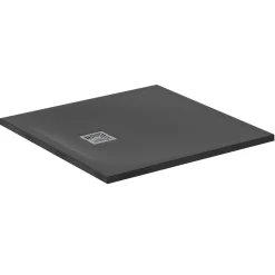 Ideal Standard Ultra Flat S+ Jet Black Square Anti-Slip Stone Resin Shower Tray - 2 Sizes