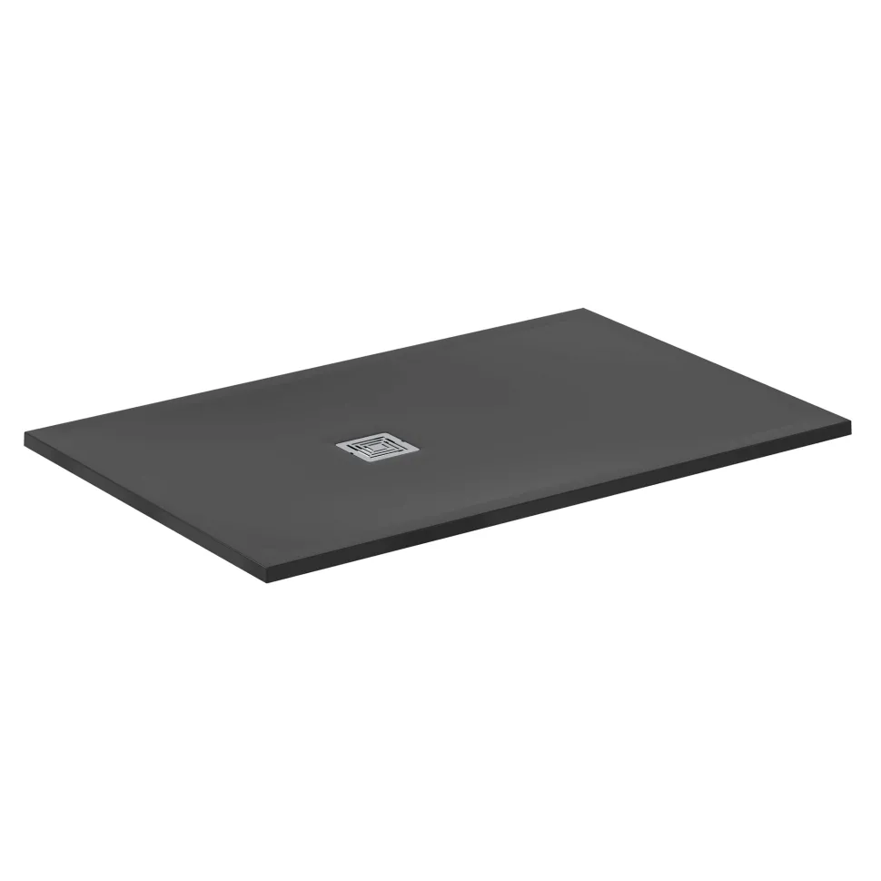 Ideal Standard Ultra Flat S+ Jet Black Rectangular Anti-Slip Stone Resin Shower Tray - 7 Sizes