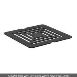 Ideal Standard Ultra Flat S+ Jet Black Rectangular Anti-Slip Stone Resin Shower Tray - 7 Sizes