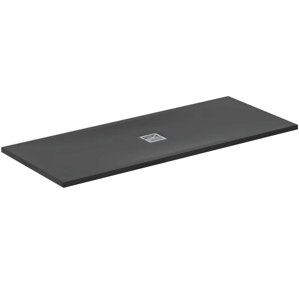 Ideal Standard Ultra Flat S+ Jet Black Rectangular Anti-Slip Stone Resin Shower Tray - 7 Sizes