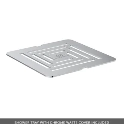 Ideal Standard Ultra Flat S+ Pure White Square Anti-Slip Stone Resin Shower Tray - 2 Sizes
