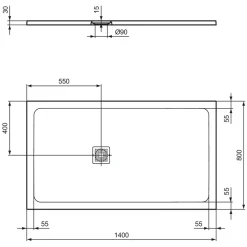 Ideal Standard Ultra Flat S+ Pure White Rectangular Anti-Slip Stone Resin Shower Tray - 7 Sizes
