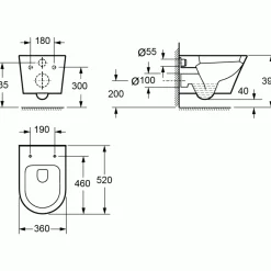 Imex Arco Rimless Wall Hung Toilet and Soft Close Seat