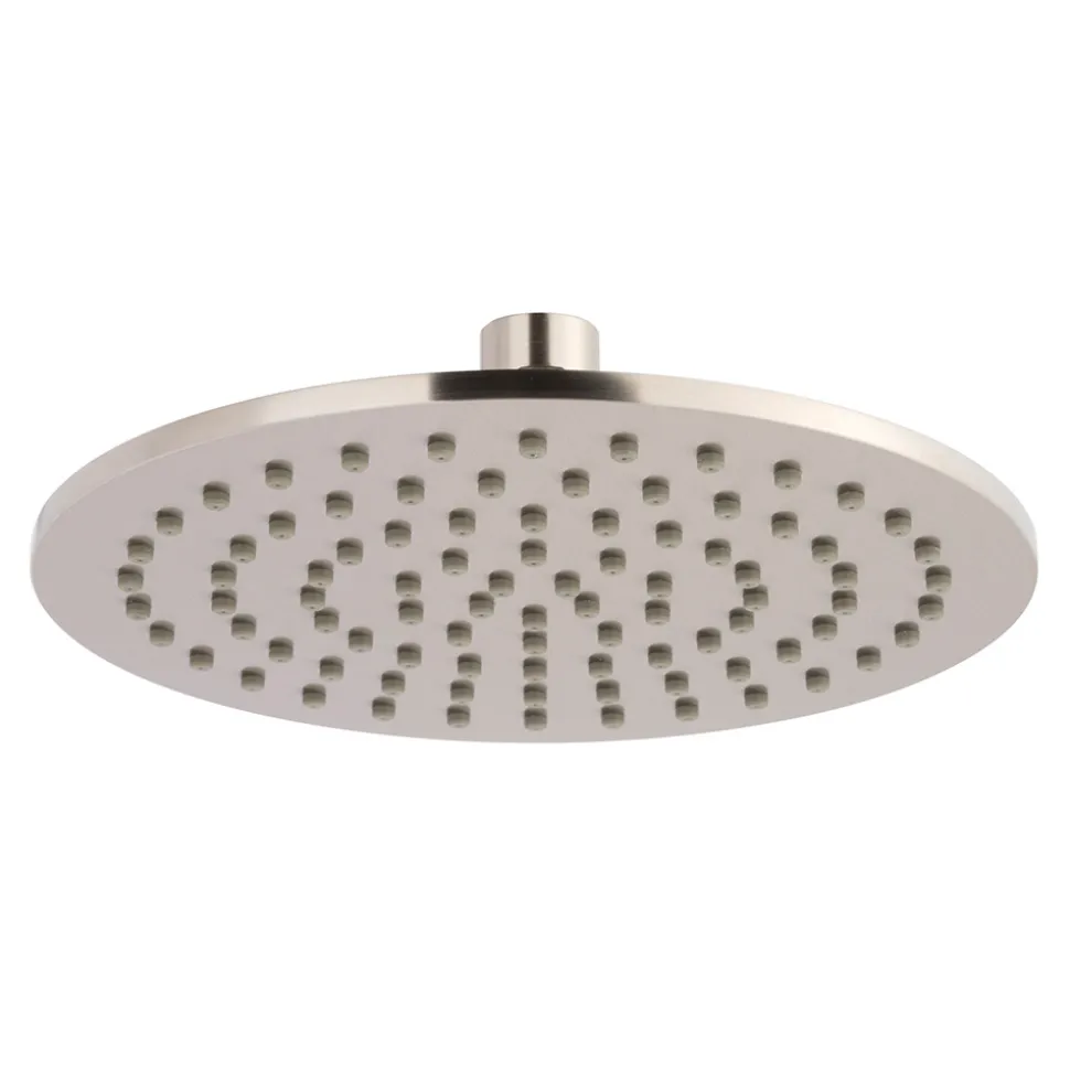 Inox Brushed Stainless Steel Slim Round Fixed Shower Head