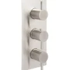 Inox Brushed Stainless Steel 3 Outlet Concealed Thermostatic Shower Valve