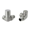 Inox Brushed Stainless Steel Corner Radiator Valves (Pair)