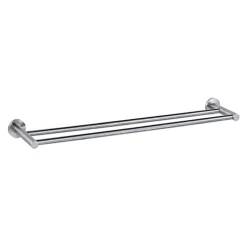 Inox Brushed Stainless Steel Wall Mounted Twin Towel Rail - 640mm