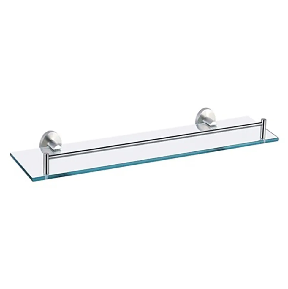 Inox Brushed Stainless Steel Glass Shelf
