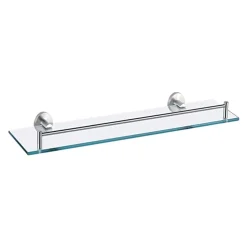 Inox Brushed Stainless Steel Glass Shelf
