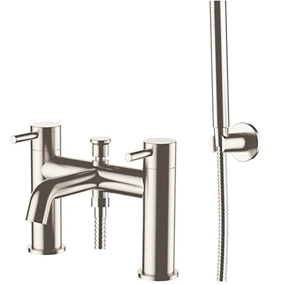 Inox Deck Mounted Stainless Steel Bath Shower Mixer with Handset Kit