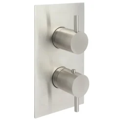 Inox 3 Outlet Concealed Thermostatic Shower Valve - Brushed Stainless Steel