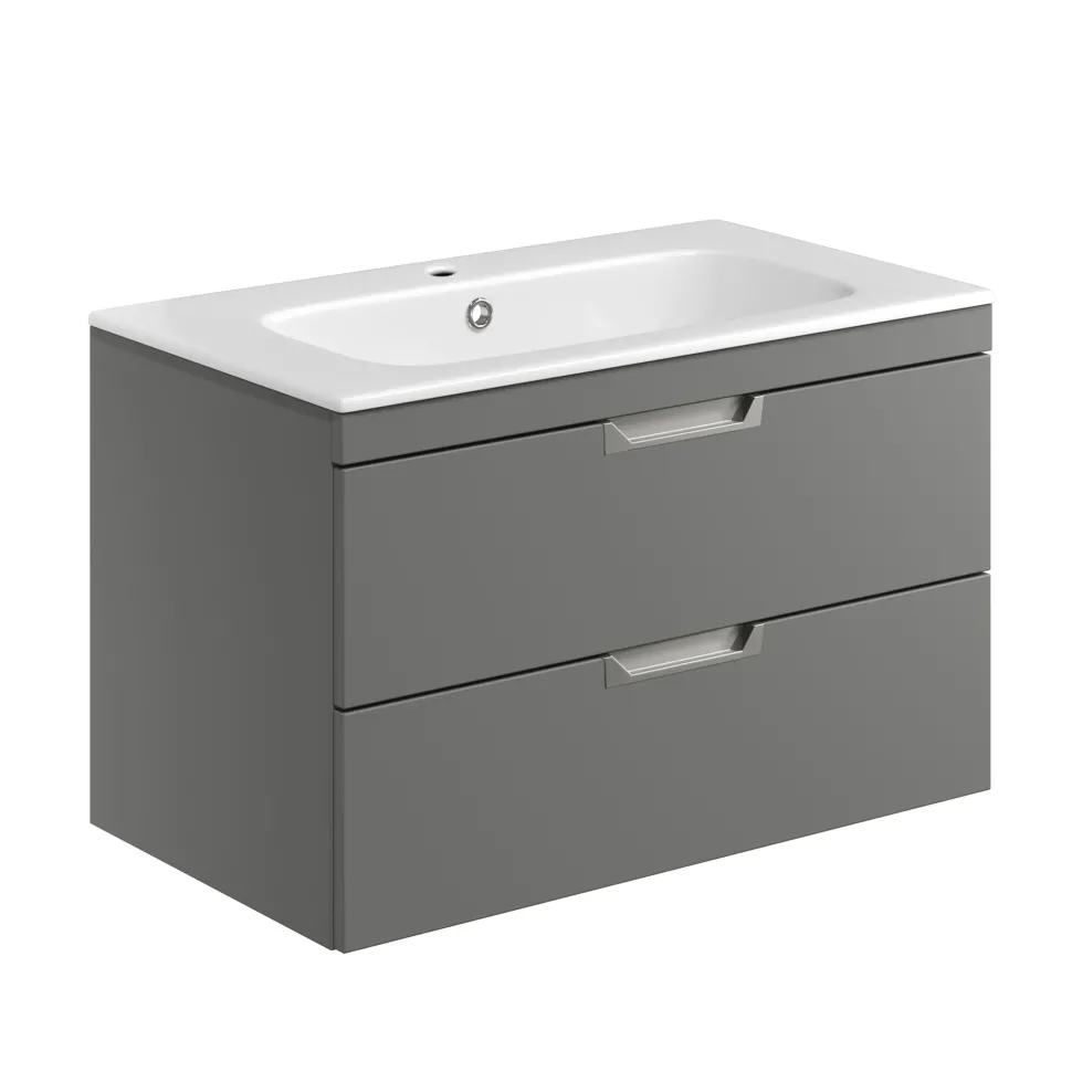 Isla 800mm Wall Hung Vanity Unit & Basin