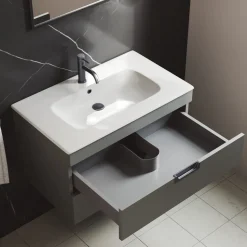 Isla 800mm Wall Hung Vanity Unit & Basin
