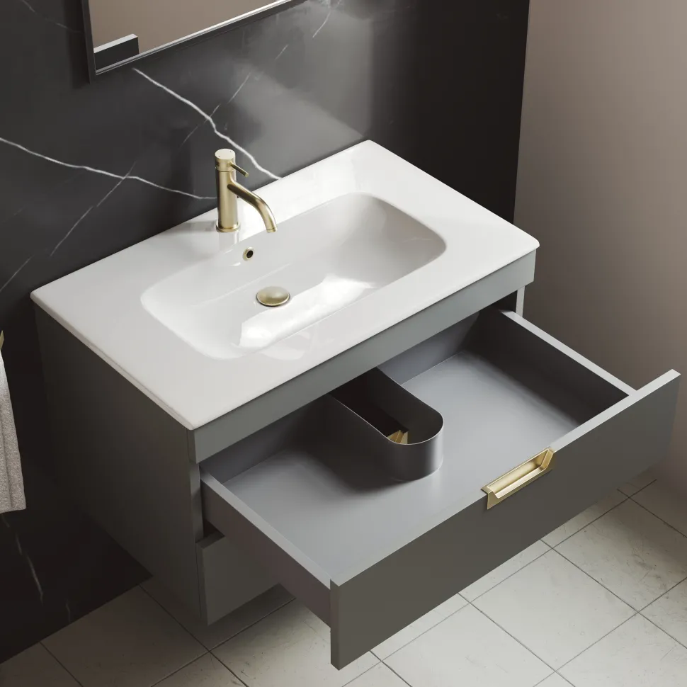 Isla 800mm Wall Hung Vanity Unit & Basin