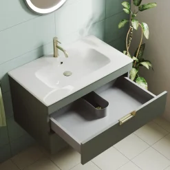 Isla 800mm Wall Hung Vanity Unit & Basin