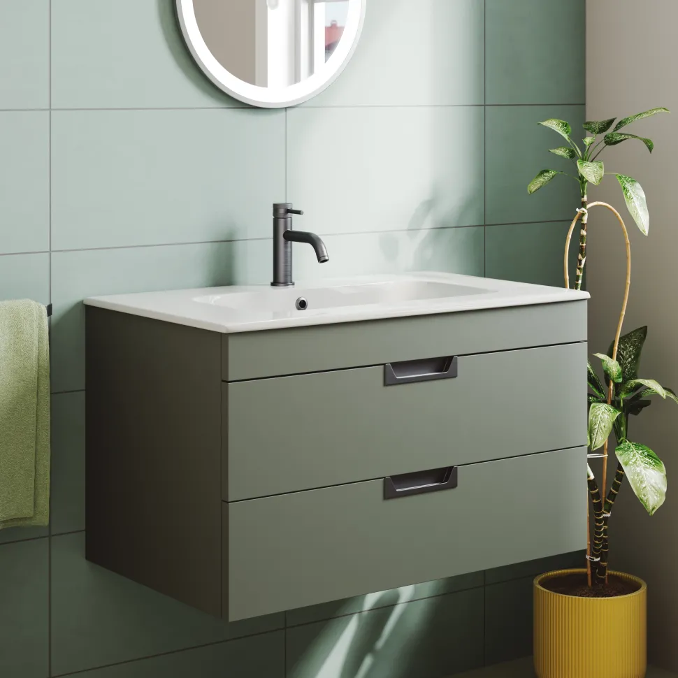 Isla 800mm Wall Hung Vanity Unit & Basin