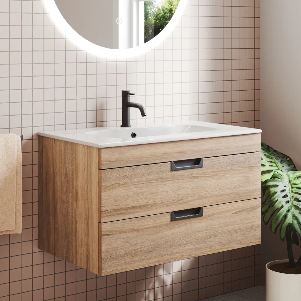 Isla 800mm Wall Hung Vanity Unit & Basin