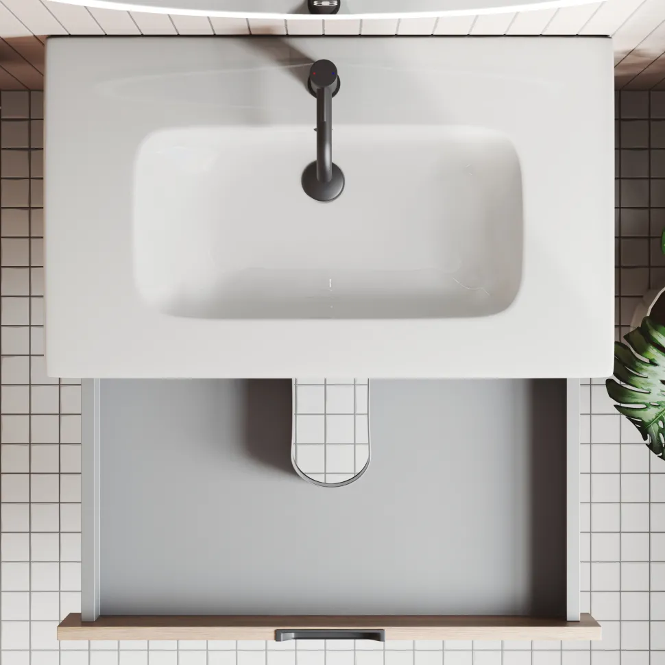 Isla 800mm Wall Hung Vanity Unit & Basin