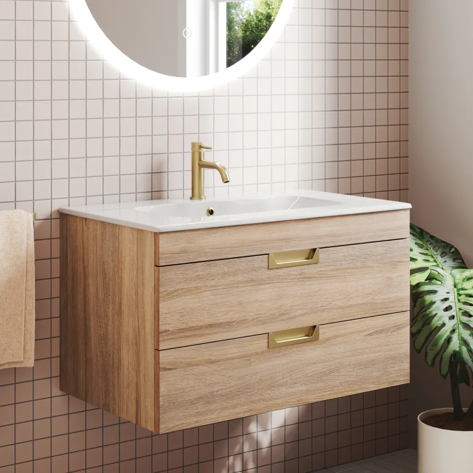 Isla 800mm Wall Hung Vanity Unit & Basin
