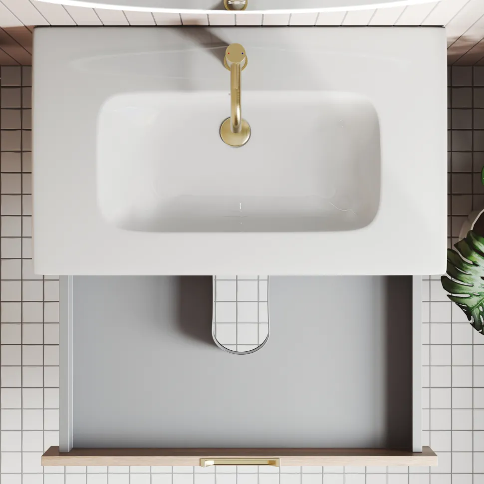 Isla 800mm Wall Hung Vanity Unit & Basin