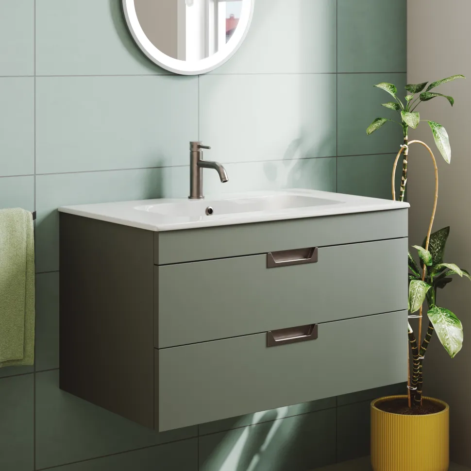 Isla 800mm Wall Hung Vanity Unit & Basin