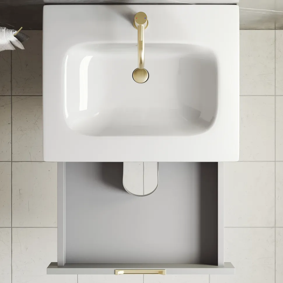 Isla 600mm Wall Hung Vanity Unit & Basin