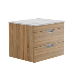 Isla 600mm Wall Hung Vanity Unit & Marble Sintered Stone Countertop
