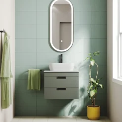 Isla 600mm Wall Hung Vanity Unit & Marble Sintered Stone Countertop