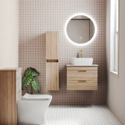 Isla 600mm Wall Hung Vanity Unit & Marble Sintered Stone Countertop