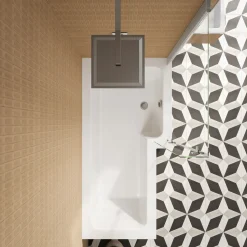 Jack Complete Bathroom Suite with 1700mm L Shaped Shower Bath & Rimless Toilet