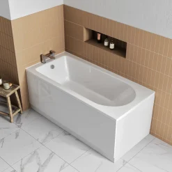 Jack Complete Matt Black Bathroom Suite with Shower Bath & Rimless Toilet