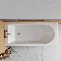Jack Complete Matt Black Bathroom Suite with Shower Bath & Rimless Toilet