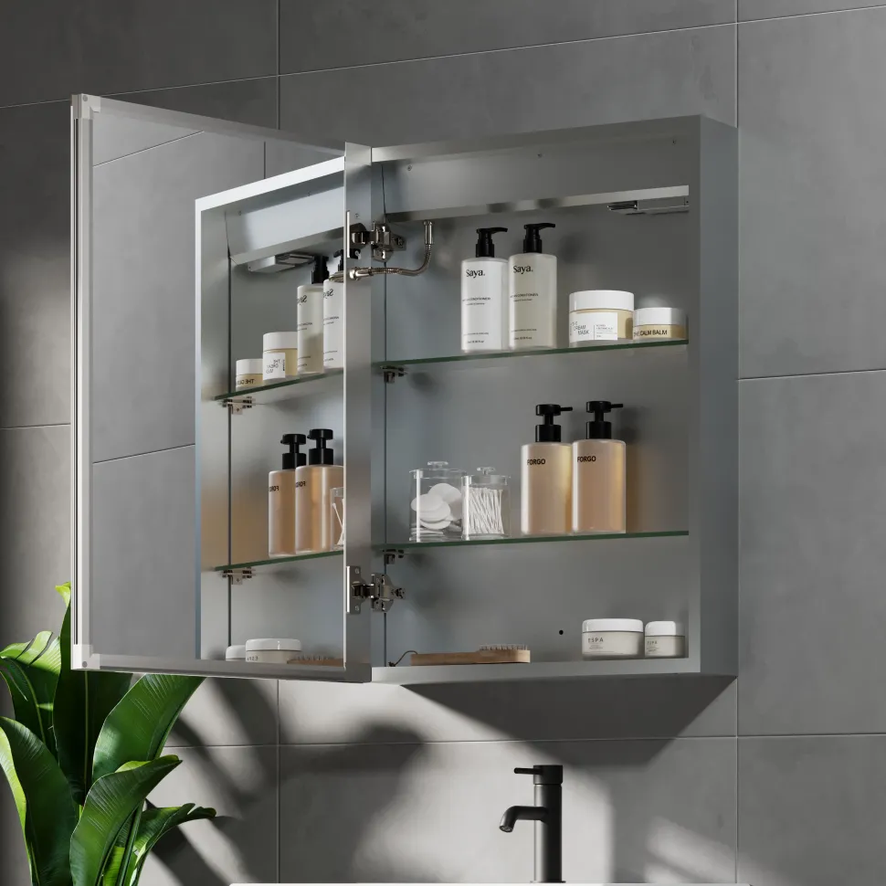 Jack LED Mirrored Cabinet with Demister Pad & Shaver Socket - 500 x 700mm