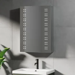 Jack LED Mirrored Cabinet with Demister Pad & Shaver Socket - 500 x 700mm