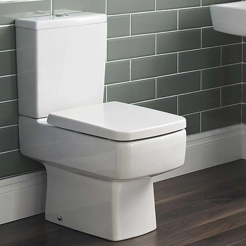 Jack Square Close Coupled Compact Toilet & Soft Close Seat