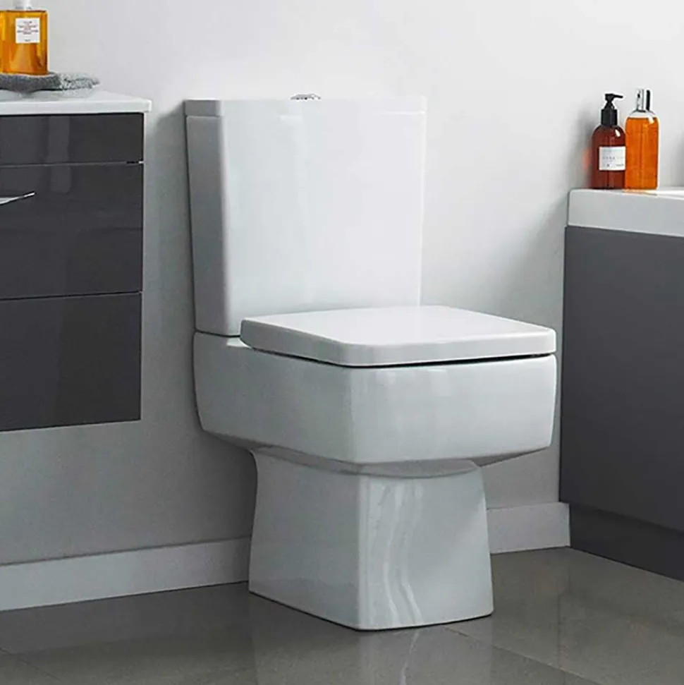 Jack Square Close Coupled Compact Toilet & Soft Close Seat