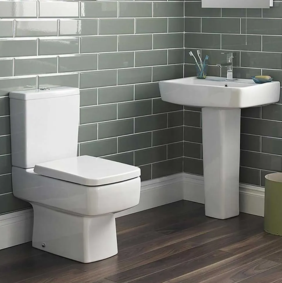 Jack Square Close Coupled Compact Toilet & Soft Close Seat