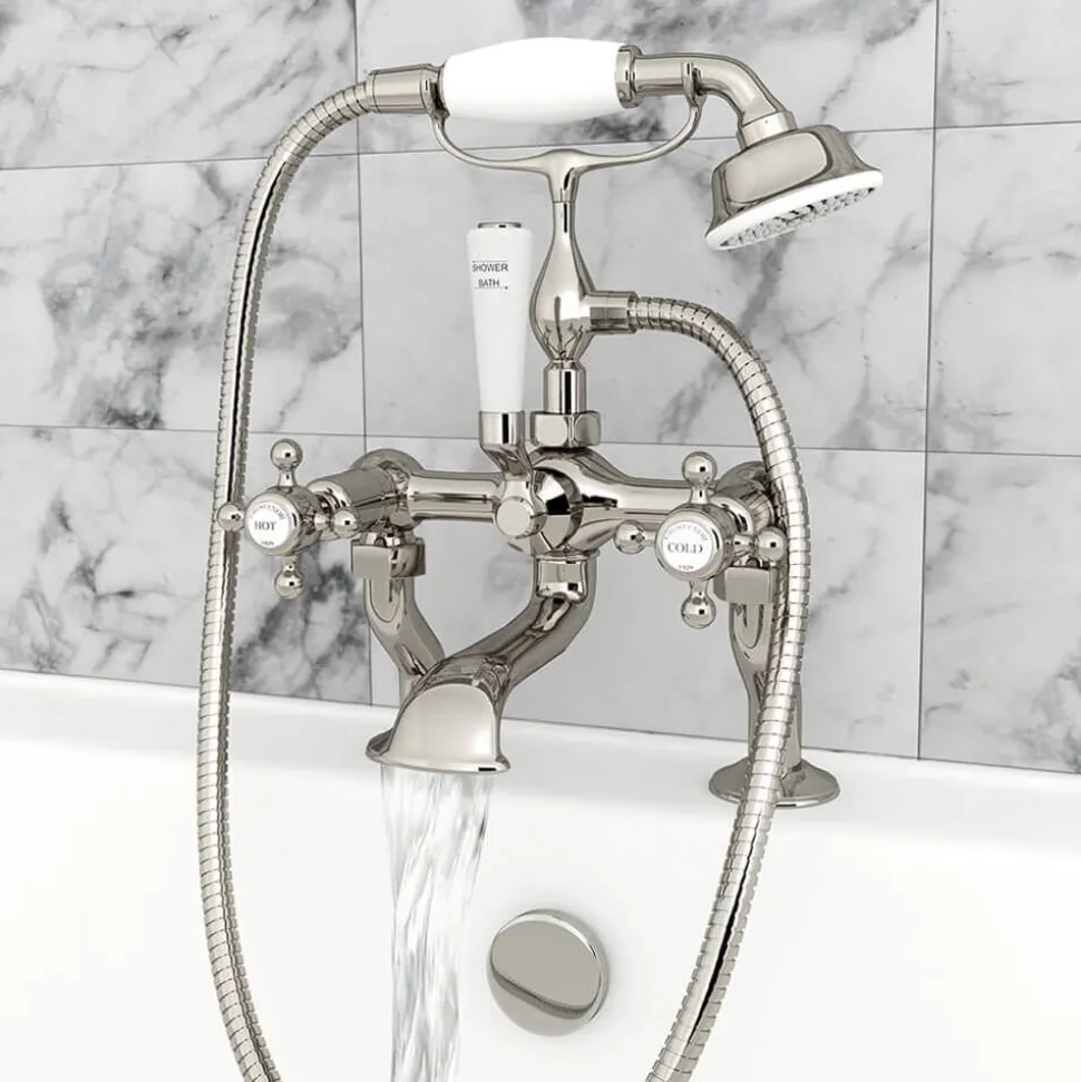 JTP Grosvenor Cross Deck Mounted Bath Shower Mixer With Kit