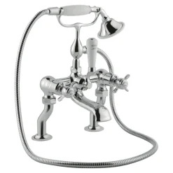 JTP Grosvenor Cross Floor Standing Bath And Shower Mixer Tap With Shower Kit