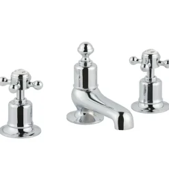 JTP Grosvenor Cross 3 Hole Deck Mounted Basin Mixer Tap